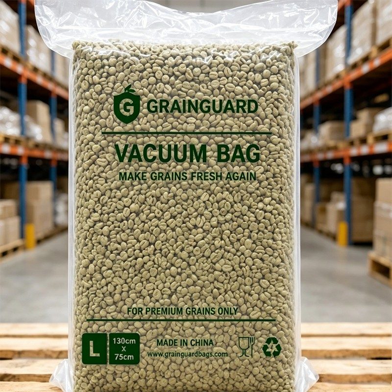 Vihreiden kahvipapujen hermeettinen tyhjiöpussi